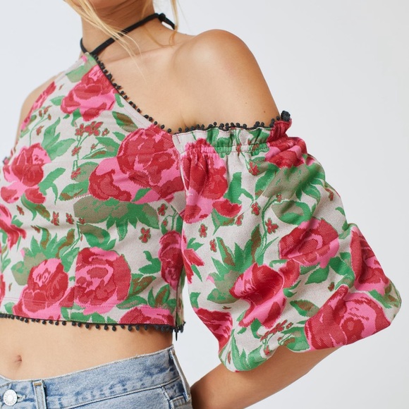 Anthropologie Frida Off The Shoulder Halter Top - Picture 2 of 5